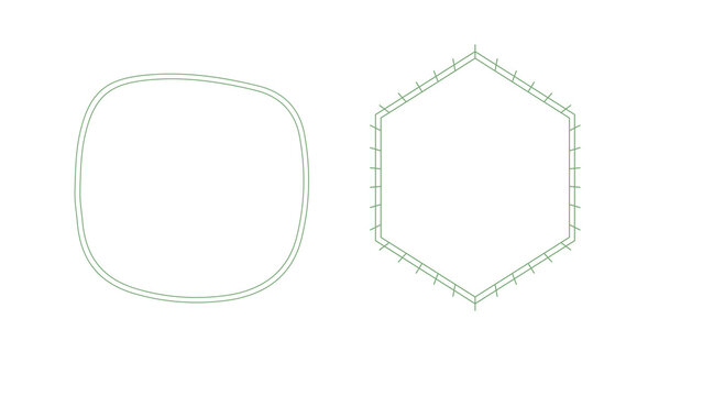 Minimal monoline geometric frames isolated on transparent background. Modern outline PNG design elements for logos, branding, social media, invitations, web and print layouts.