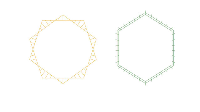 Minimal monoline geometric frames isolated on transparent background. Modern outline PNG design elements for logos, branding, social media, invitations, web and print layouts.