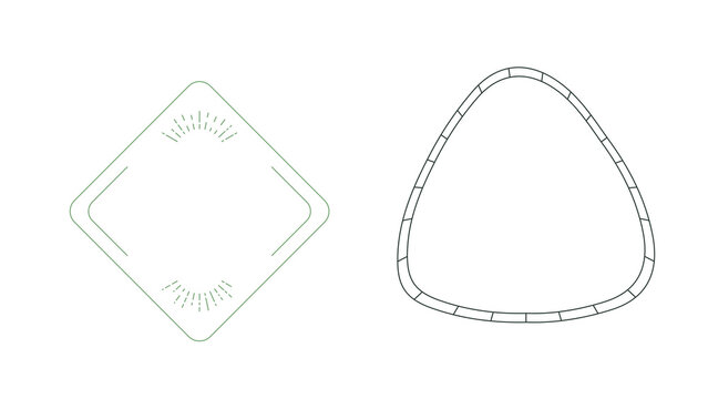 Minimal monoline geometric frames isolated on transparent background. Modern outline PNG design elements for logos, branding, social media, invitations, web and print layouts.
