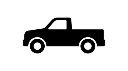 Black pickup truck silhouette isolated on white background © nugra
