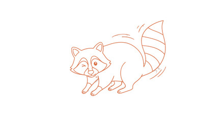 Simple Hand Drawn Raccoon Illustration. © Barusan