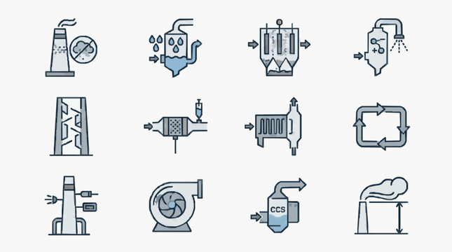 Modern Carbon Capture and Storage CCS Process Illustrated with Step by Step Industrial Equipment Diagrams