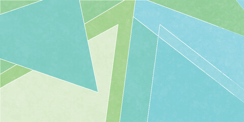 Obraz premium Geometric abstract composition with vibrant light green and blue triangles