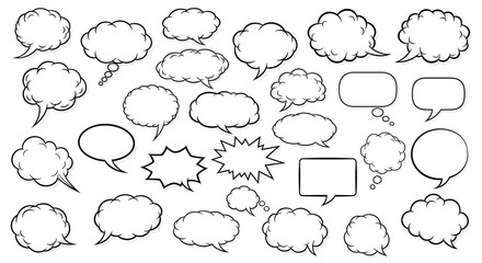 Fototapeta premium Comic Speech Bubbles Set Vector Illustration.