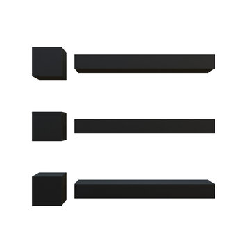 3D minimalist black list icon on a white background