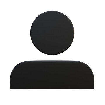 Black 3D List Menu Icon with Bullet Points Isolated on White Background