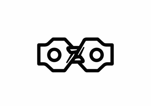 Minimalist icon showing two parts joining for unity and connection