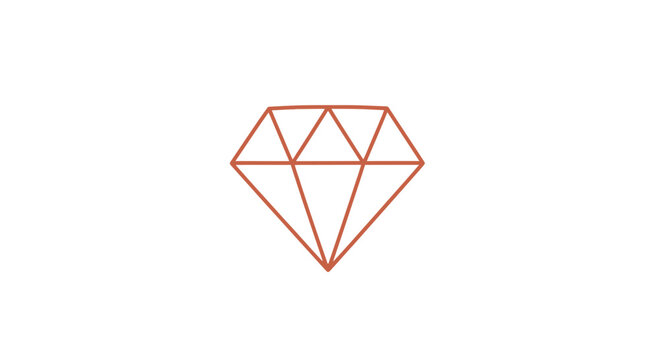 Red Diamond Shape Illustration on White Background.