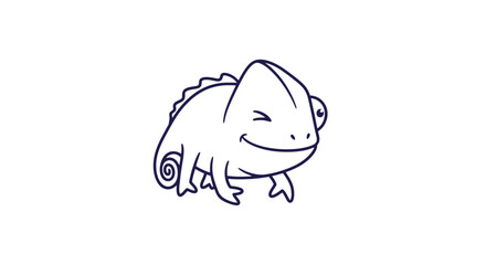 Simple Line Drawing of a Chameleon. © Bate
