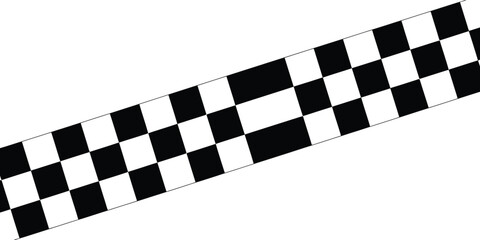Obraz premium Checkered flag pattern, racing stripe design, black and white vector graphics, speedway symbol