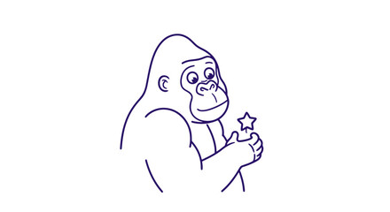Gorilla holding a star in hand. © Bate