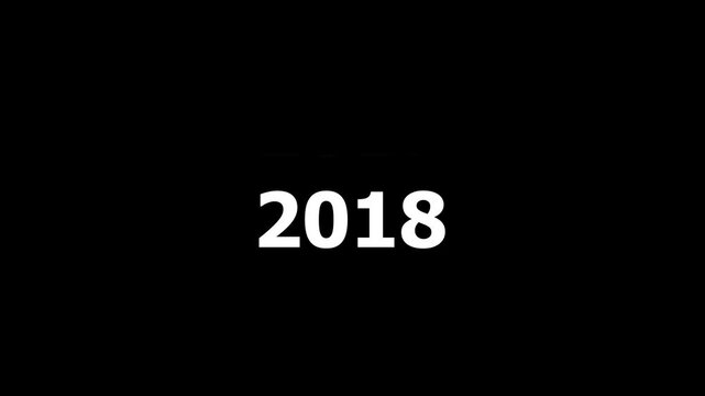 Dynamic digital countdown sequence featuring rapidly changing calendar years from 2007 to 2028 in bold white typography on a minimalist black background, for time-based motion, and cinematic projects