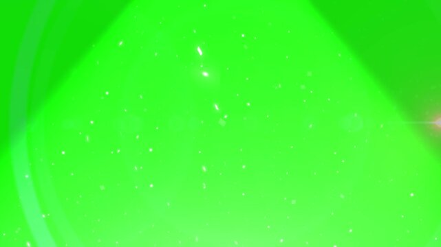 Cinematic stage spotlight beam with floating dust particles on green screen background