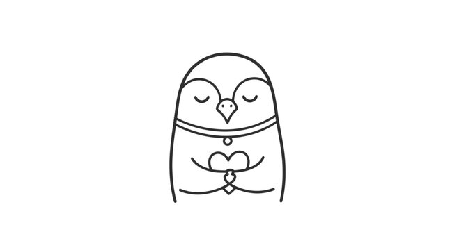Simple Line Drawing of a Russian Doll.