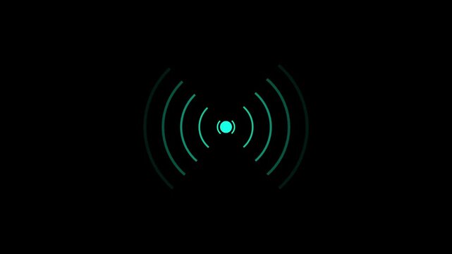 Wireless Technology WIFI hotspot lines Icons. Hotspot icon isolated.  hotspot symbol stroke icon glowing neon animation with white background.