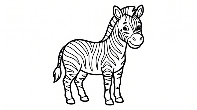 Cute Zebra Outline Coloring