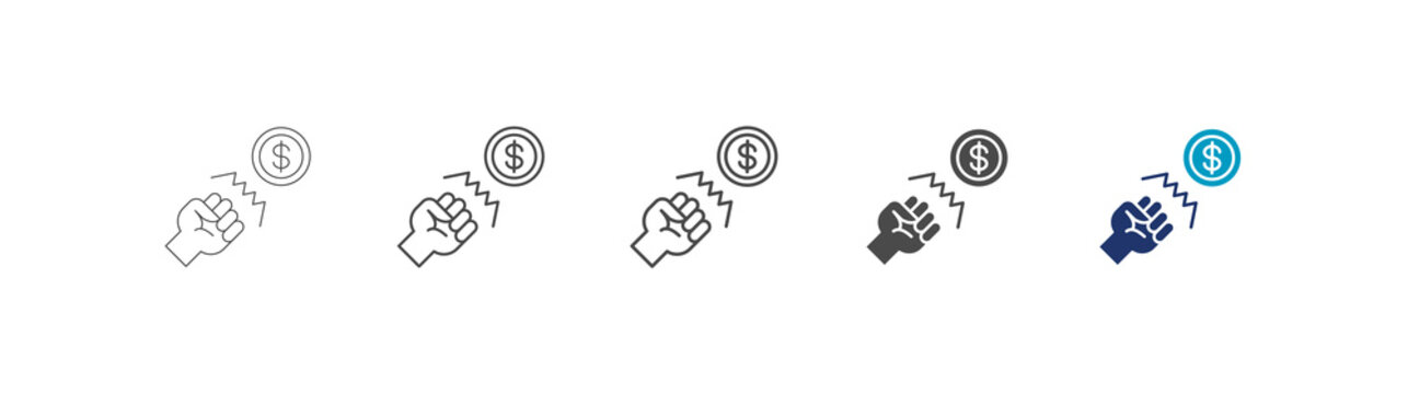 freedom icon set consisting of multiple styles vector illustration. editable stroke