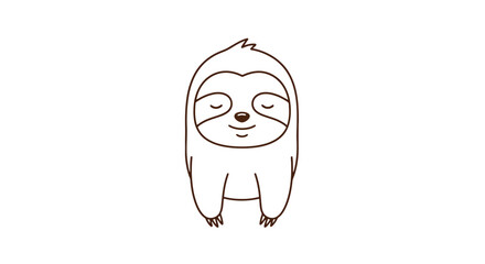 Smiling Cartoon Sloth Character Illustration. © Boki