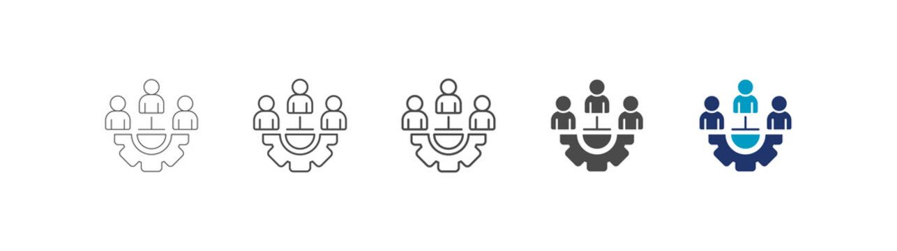 stakeholder icon set consisting of multiple styles vector illustration. editable stroke