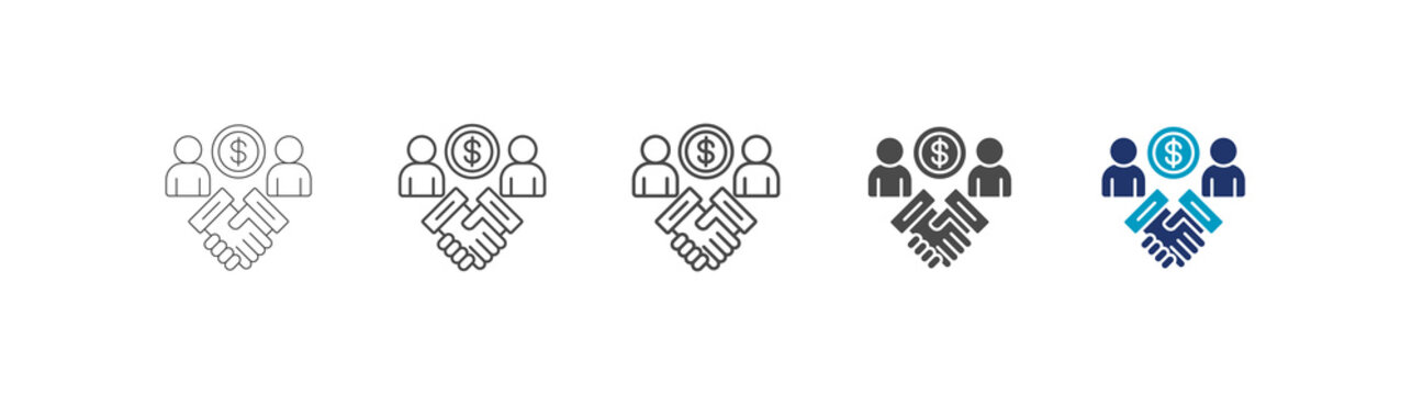 trade icon set consisting of multiple styles vector illustration. editable stroke