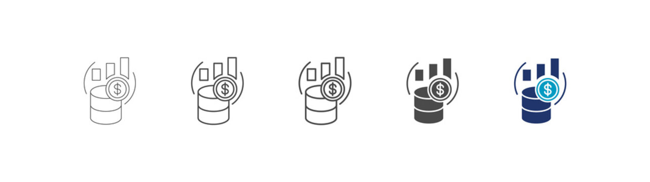 turnover icon set consisting of multiple styles vector illustration. editable stroke