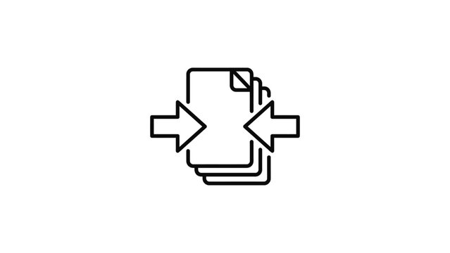 Minimalist outline icon representing file compression or data reduction.
