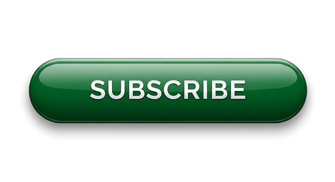 Glossy Green Subscribe Button for Web and UI Design.