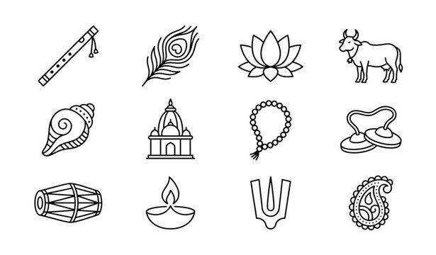 Minimal Hare Krishna Vector Icon Pack