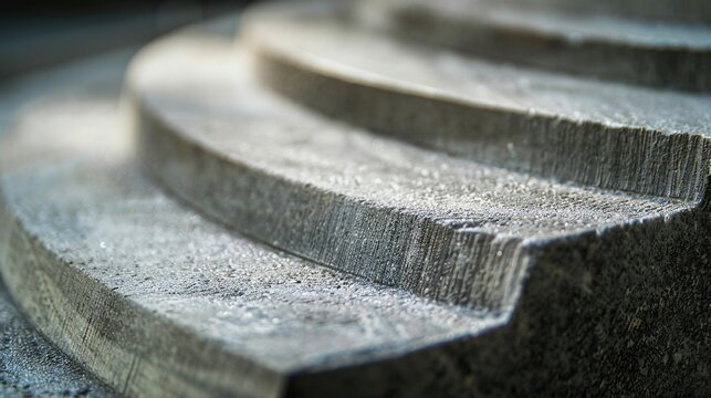 Worn sharpening stone concave groove close up