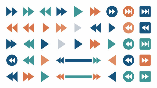 Playback control icons featuring rewind, fast forward, and play symbols.