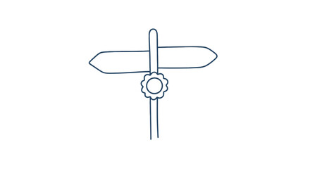 Simple Line Drawing of a Wind Turbine. © Cirus