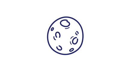 Simple Hand Drawn Moon with Crater Details. © Cirus