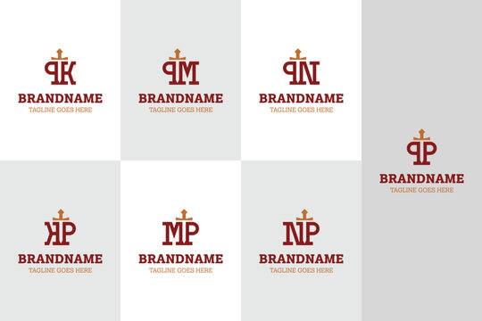 Letters QK QM QN QP KP MP NP Sword Luxury Logo