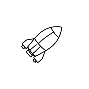Minimalist rocket ship sputnik vector for space exploration