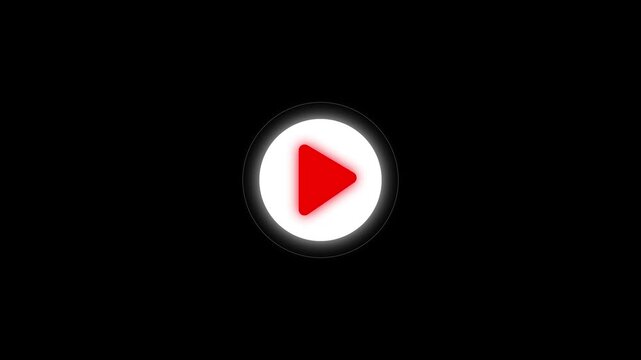 Simple video play animation on transparent background. Play icon, video play icon design animation. glowing play button animation with waves 4k video animation....