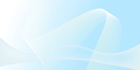 Fototapeta premium Abstract white wavy glowing lines on a blue background. Futuristic digital high-technology pattern. Health Care concept. Vector