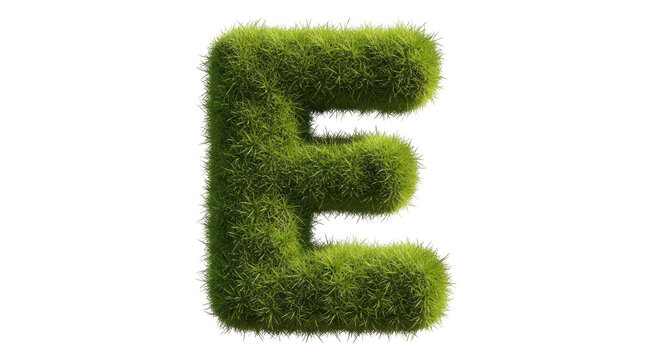 Green letter e isolated on transparent background isolated on transparent background
