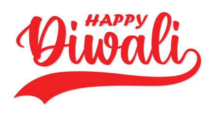 Happy Diwali text vector art. Happy Diwali text design on white background. Happy Diwali cursive font design. Deepavali typography design. Diwali Festival.  Vector illustration. © Anujit