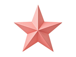 Fototapeta premium Pink three dimensional paper star on transparent background