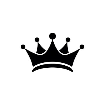 Black classic crown icon with three pointed arches and jewels
