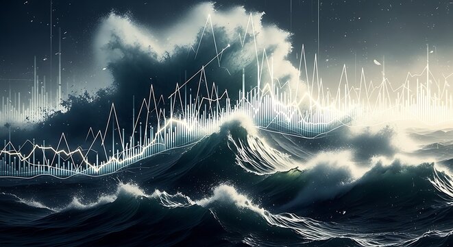 Powerful Ocean Waves Crashing During Stormy Weather.