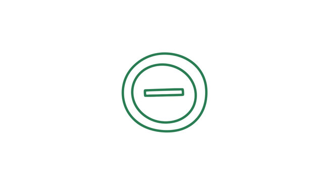 Green Minus Sign Icon Simple Design.