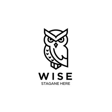 Wise owl logo design concept.