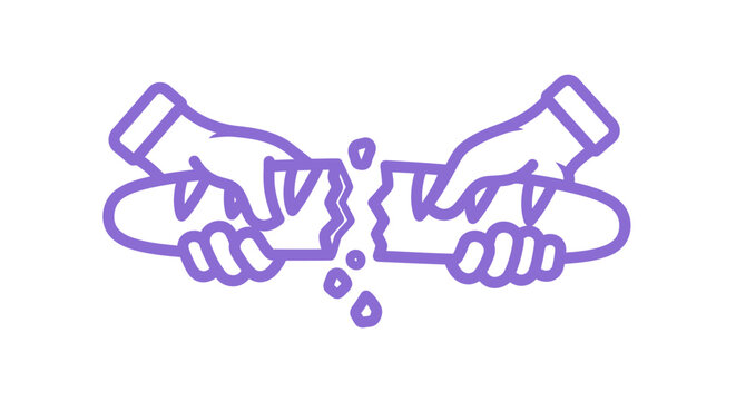 Broken chain link symbolizing freedom and release.