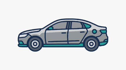 Fototapeta premium Modern Sedan Car Design Illustration.