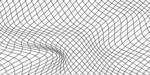 Football, hockey or basketball net with distressed texture. Lattice structure with grunde effect. Old fence pattern. Scratched mesh background. Vector graphic illustration. © nopi
