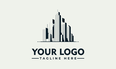 Obraz premium Modern city skyline architecture building vector. logo. illustration
