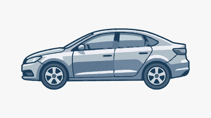 Fototapeta premium Modern Sedan Car Side View Illustration.