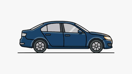 Fototapeta premium Modern Sedan Car Illustration Side View.