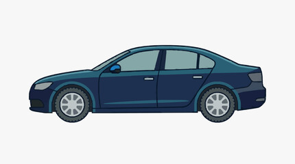 Obraz premium Modern sedan car illustration in blue.